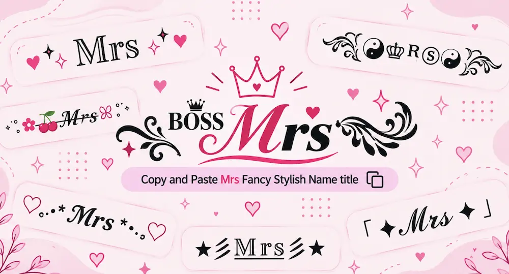 Copy Mrs Fancy Stylish Name