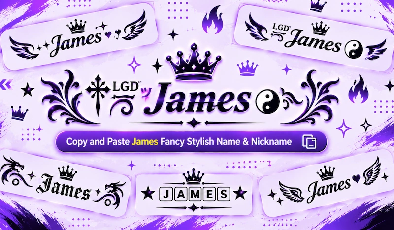 copy and paste 100+ james fancy stylish name